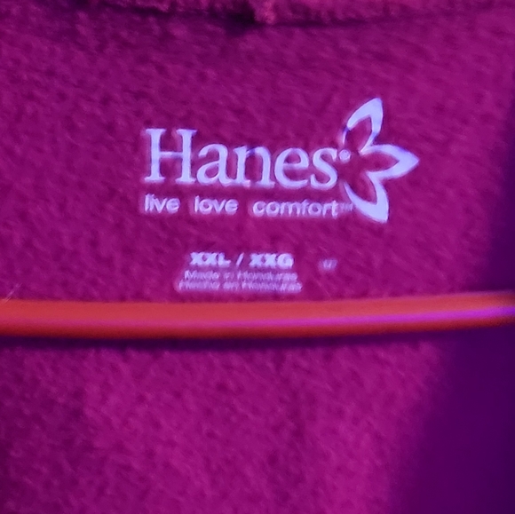 Hanes pink zip up jacket ,love the addict hate the disease - Picture 2 of 3